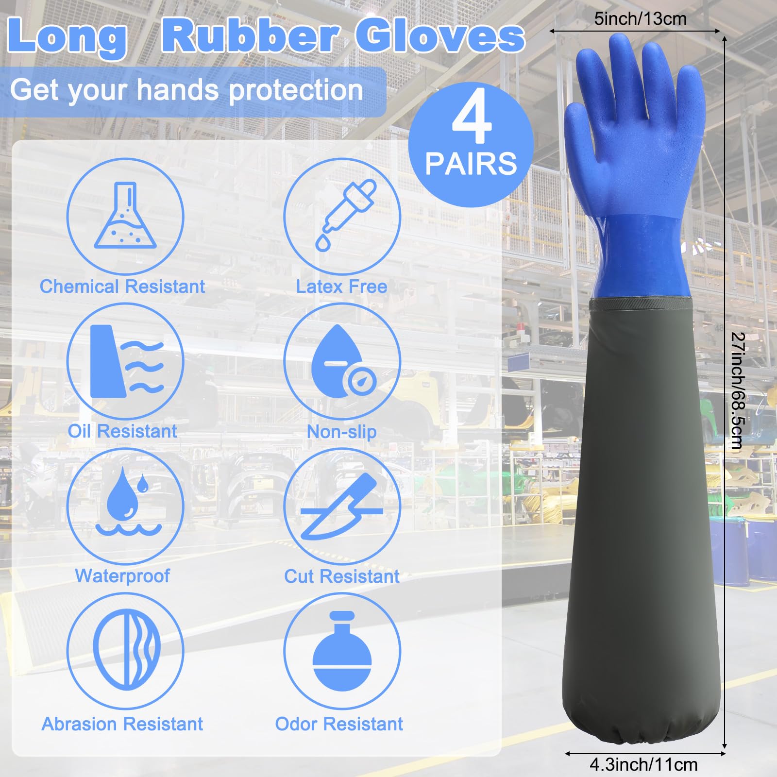 1 Pair Long Waterproof Drain C - đánh giá và giá Rubber Glove Cleaning