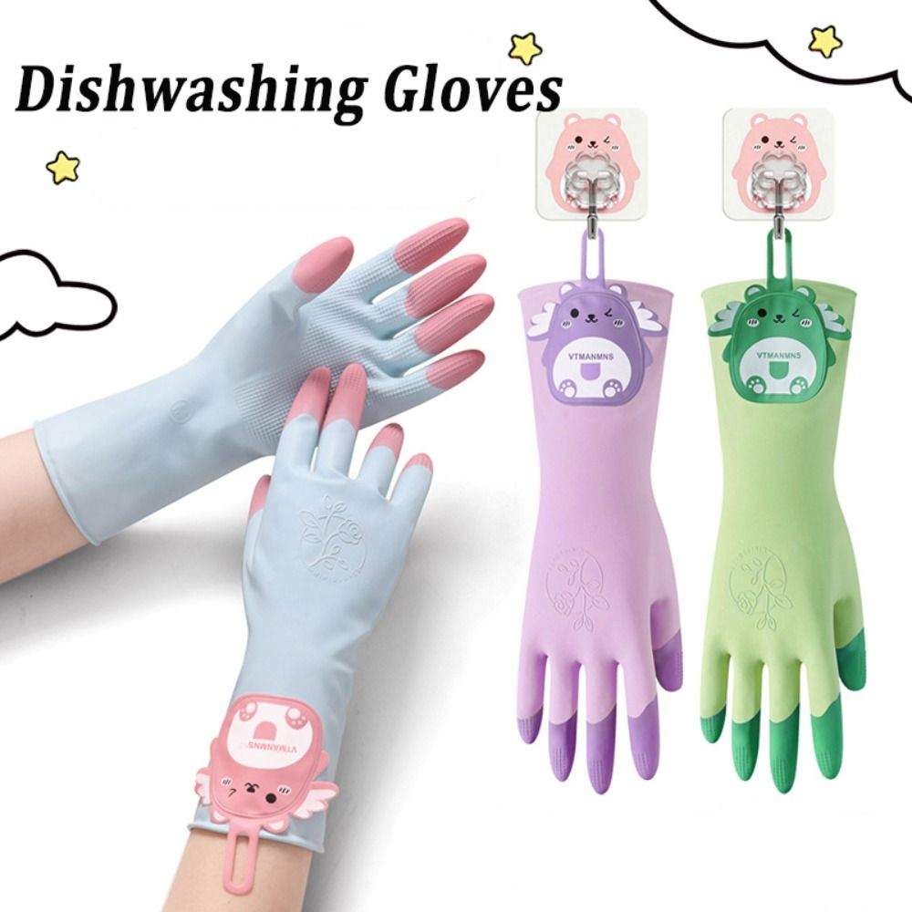 1 Pair Non-Slip Dishwashing Gl - đánh giá và giá Rubber Glove Cleaning